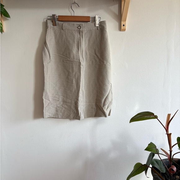 Vero Moda Beige Linen-Blend Pencil Skirt - Size S - Picture 3 of 5